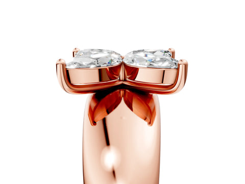 Rose gold Marquise Diamond Floral Promise Ring_5
