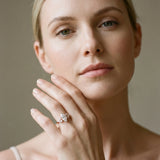 Rose gold Marquise Diamond Floral Side Stone Solitaire with Marquise Accents and Four-Prong Setting_5