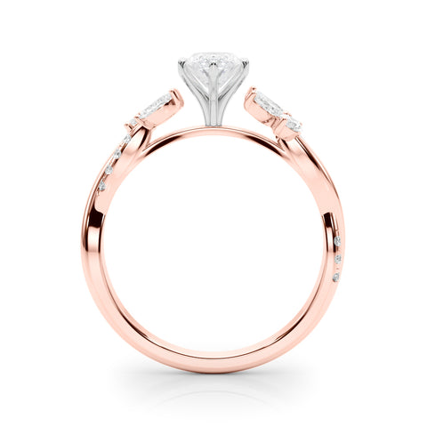 Rose gold Marquise Diamond Floral Vine Solitaire Engagement Ring 2