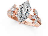 Rose gold Marquise Diamond Floral Vine Solitaire Engagement Ring_21
