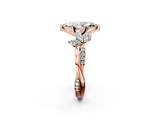 Rose gold Marquise Diamond Floral Vine Solitaire Engagement Ring_22