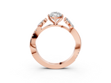 Rose gold Marquise Diamond Floral Vine Solitaire Engagement Ring_23