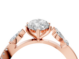Rose gold Marquise Diamond Floral Vine Solitaire Engagement Ring_24