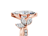 Rose gold Marquise Diamond Floral Vine Solitaire Engagement Ring_25