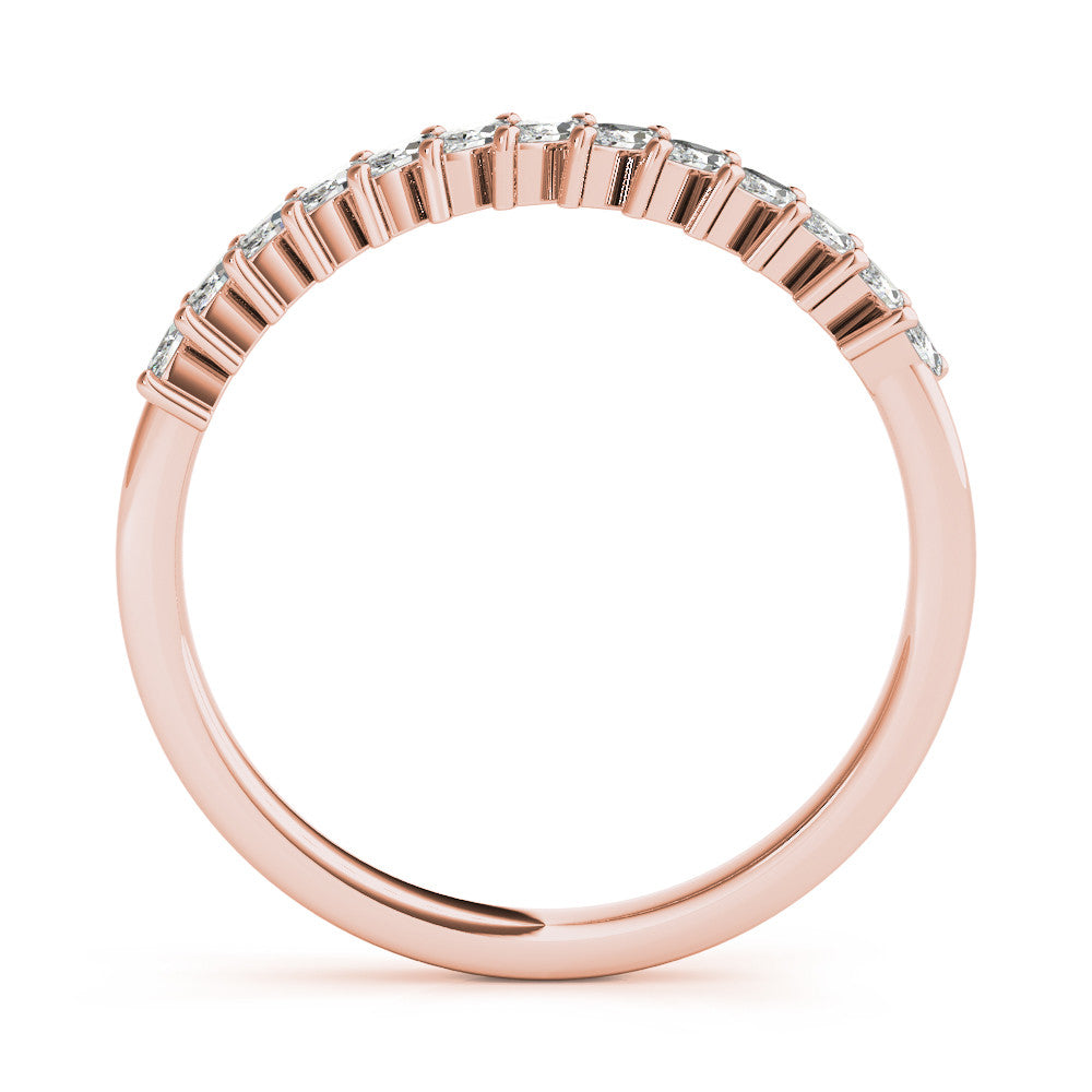 Rose gold Marquise Diamond Half-Eternity Band with Shared Prong Setting 2