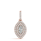 Rose gold Marquise Diamond Halo Pendant with Pavé Setting 1