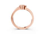 Rose gold Marquise Diamond Leaf Bypass Ring with Bezel Setting_7