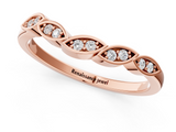 Rose gold Marquise Diamond Leaf Eternity Band with Bezel Setting_5