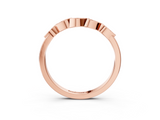 Rose gold Marquise Diamond Leaf Eternity Band with Bezel Setting_7