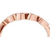 Rose gold Marquise Diamond Leaf Eternity Band with Bezel Setting_8