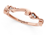 Rose gold Marquise Diamond Leaf Twist Eternity Band with Bezel Setting_23