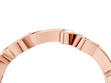 Rose gold Marquise Diamond Leaf Twist Eternity Band with Bezel Setting_26