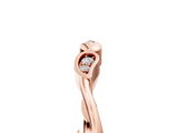 Rose gold Marquise Diamond Leaf Twist Eternity Band with Bezel Setting_27