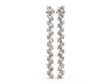 Rose gold Marquise Diamond Linear Dangle Earrings_4