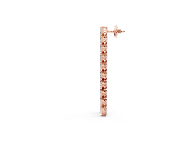 Rose gold Marquise Diamond Linear Dangle Earrings