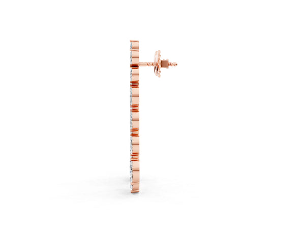 Rose gold Marquise Diamond Linear Drop Earrings