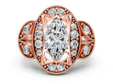Rose gold Marquise Diamond Milgrain Marquise Filigree Engagement Ring with Prong Setting_6