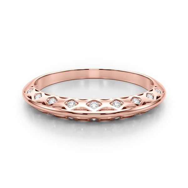 Rose gold Marquise Diamond Openwork Band with Pave Setting