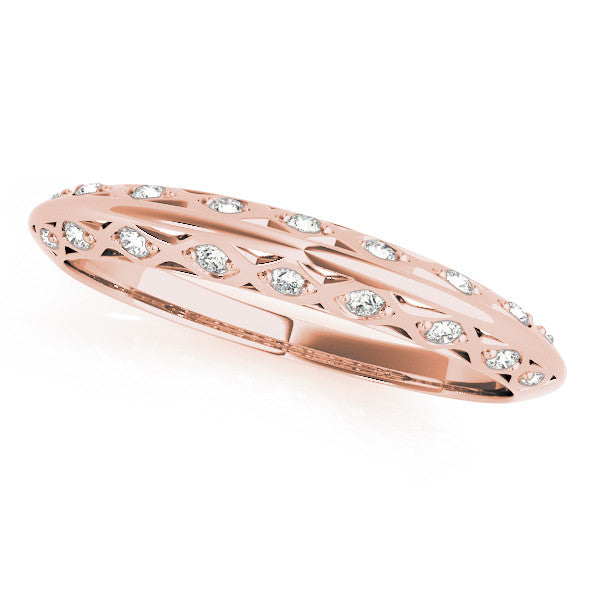 Rose gold Marquise Diamond Openwork Band with Pave Setting