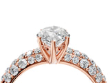 Rose gold Marquise Diamond Pavé Band Solitaire Ring with Four-Prong Setting_53