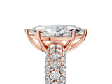 Rose gold Marquise Diamond Pavé Band Solitaire Ring with Four-Prong Setting_54