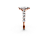 Rose gold Marquise Diamond Pavé Band Solitaire with Four-Prong Setting_27