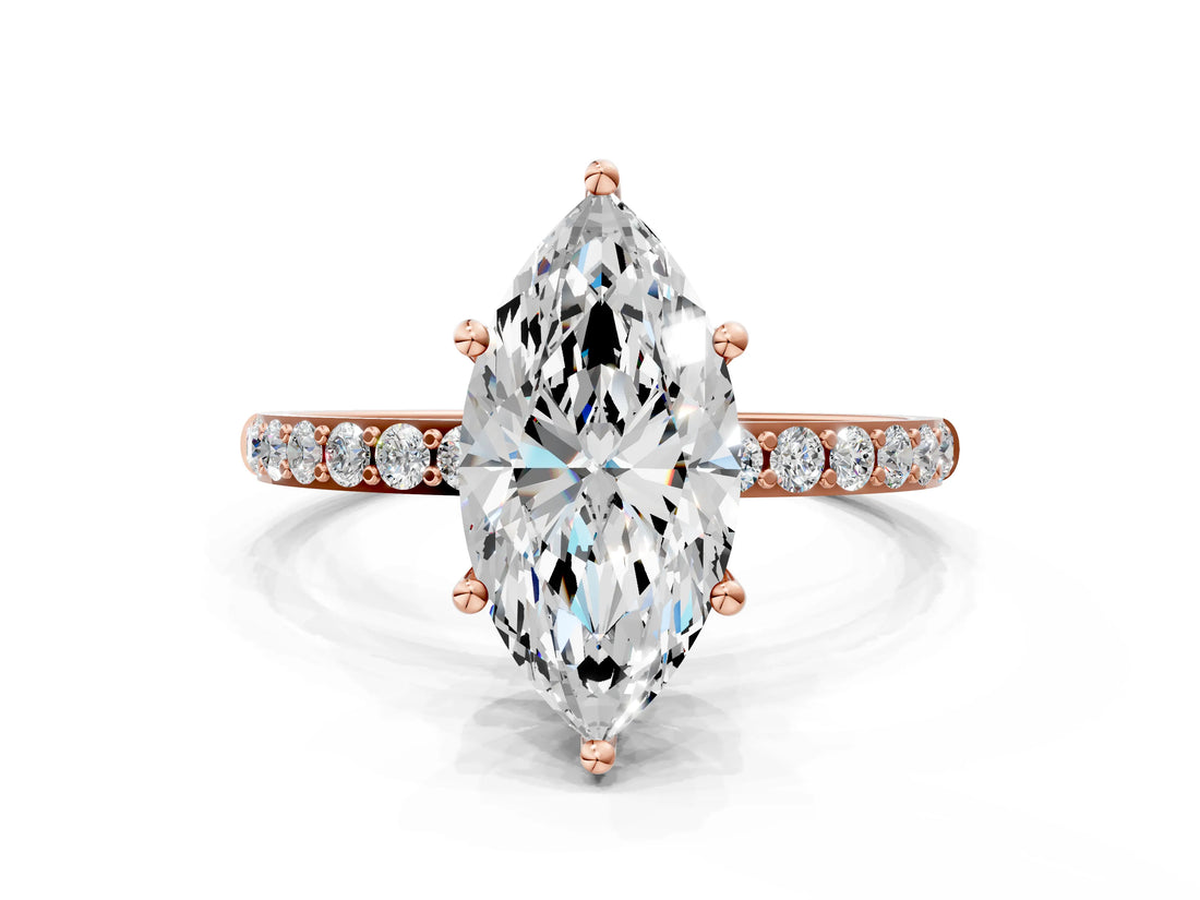 Rose gold Marquise Diamond Pavé Band with Six-Prong Setting_30