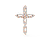 Rose gold Marquise Diamond Pavé Cross Pendant_42