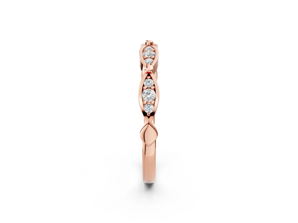 Rose gold Marquise Diamond Pavé Eternity Band with Bezel Setting