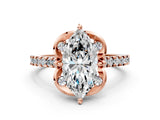Rose gold Marquise Diamond Pave Band with Floral Prong Setting_27