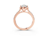 Rose gold Marquise Diamond Pave Band with Floral Prong Setting_30