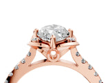 Rose gold Marquise Diamond Pave Band with Floral Prong Setting_31