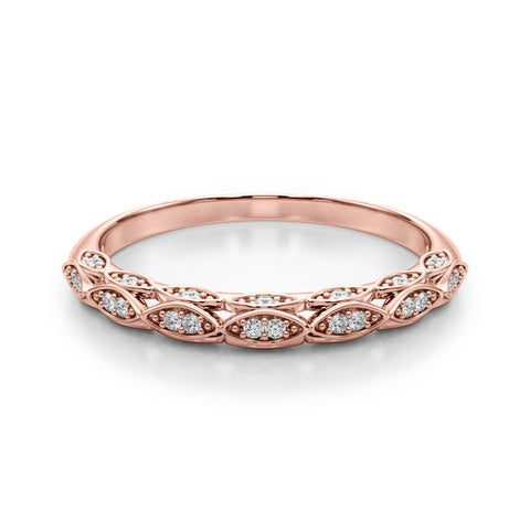 Rose gold Marquise Diamond Pave Eternity Band with Bezel Setting 1