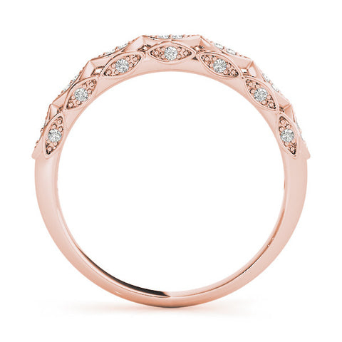Rose gold Marquise Diamond Pave Eternity Band with Bezel Setting 2