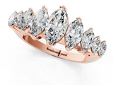 Rose gold Marquise Diamond Prong Set Curved Band_23