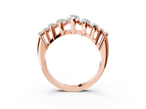 Rose gold Marquise Diamond Prong Set Curved Band_25