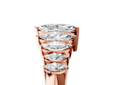 Rose gold Marquise Diamond Prong Set Curved Band_27