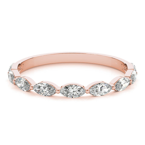 Rose gold Marquise Diamond Prong Set Half-Eternity Band 1