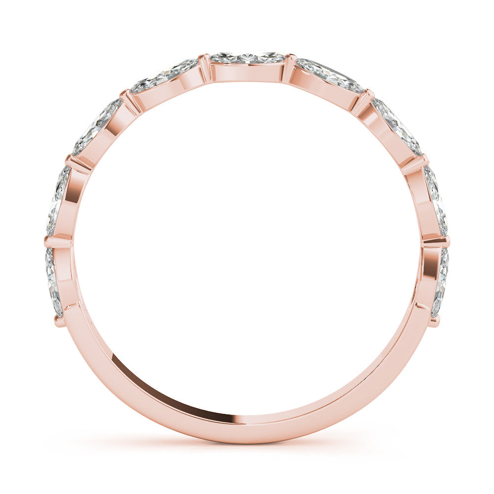 Rose gold Marquise Diamond Prong Set Half-Eternity Band 2