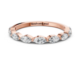10K Rose Gold Marquise Diamond Half Eternity Band with Prong Setting