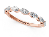10K Rose Gold Marquise Diamond Half Eternity Band with Prong Setting