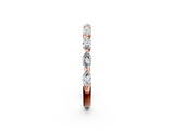 10K Rose Gold Marquise Diamond Half Eternity Band with Prong Setting