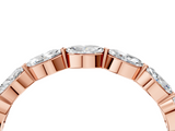 10K Rose Gold Marquise Diamond Half Eternity Band with Prong Setting
