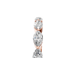 10K Rose Gold Marquise Diamond Half Eternity Band with Prong Setting