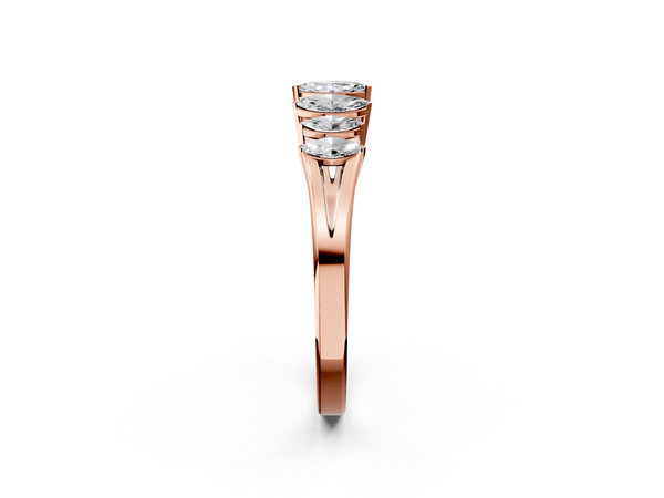 Rose gold Marquise Diamond Prong-Set Half-Eternity Band