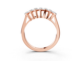 Rose gold Marquise Diamond Prong Set White Gold Curved Band_24