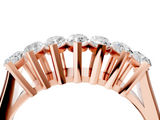Rose gold Marquise Diamond Prong Set White Gold Curved Band_25