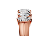Rose gold Marquise Diamond Prong Set White Gold Curved Band_26