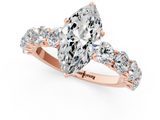 Rose gold Marquise Diamond Prong Setting with Side Stones on a Pave Band_142