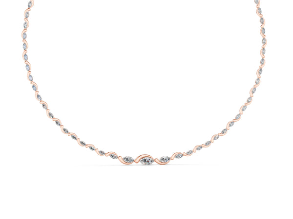 Rose gold Marquise Diamond Riviera Necklace